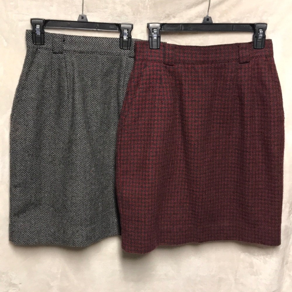 2 Norton McNaughton Wool Skirts with Front Pockets -Size 10